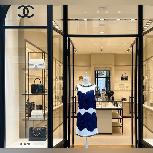 Chanel Blue and White Braided Boarder Dress - Picture 13 of 16